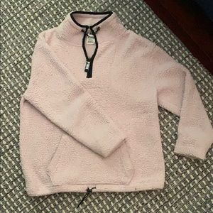 Pink fluffy quarter zip